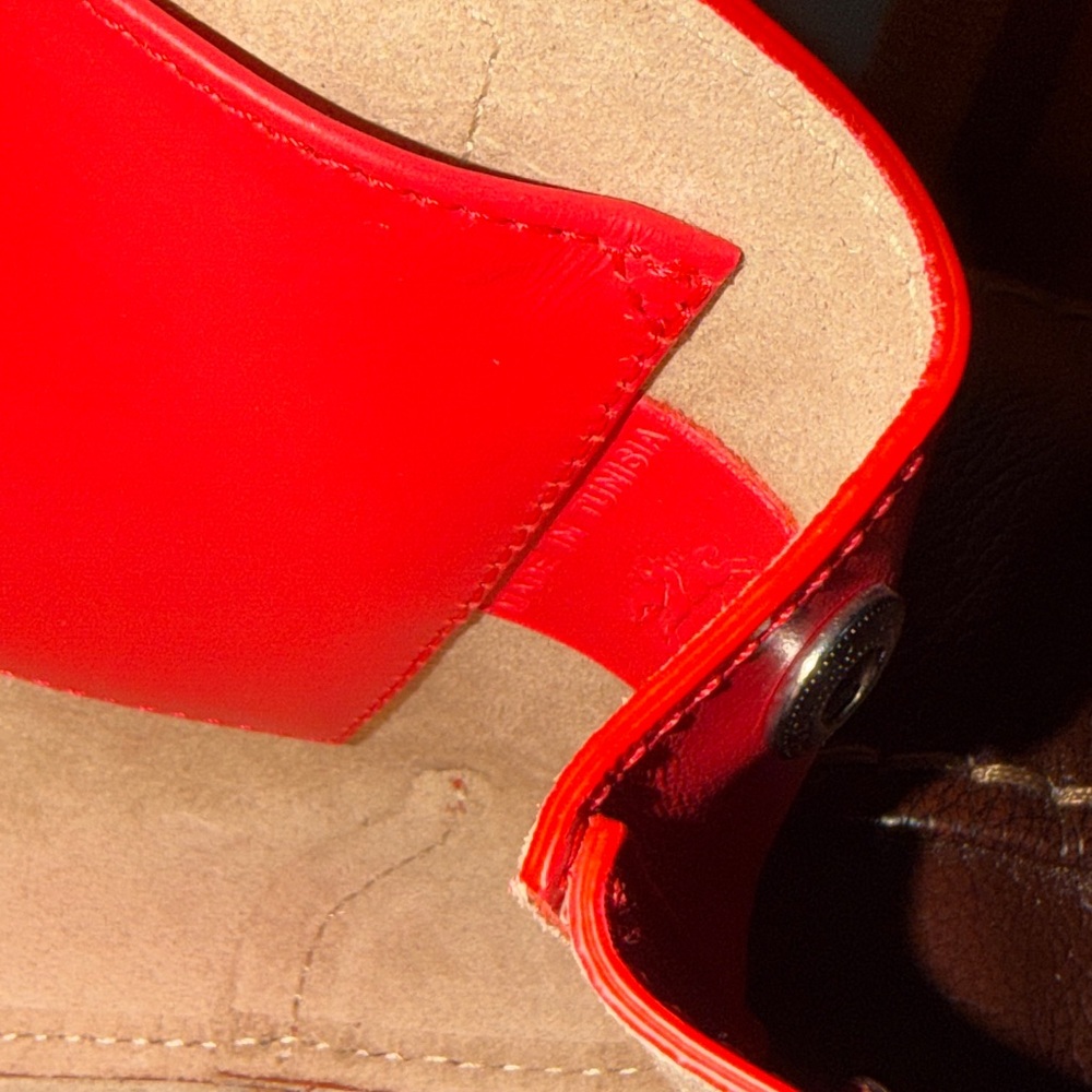 ‼️Authentic NEW Longchamp Le Roseau XS Red Leather Satchel Crossbody Bag - Picture 13 of 15